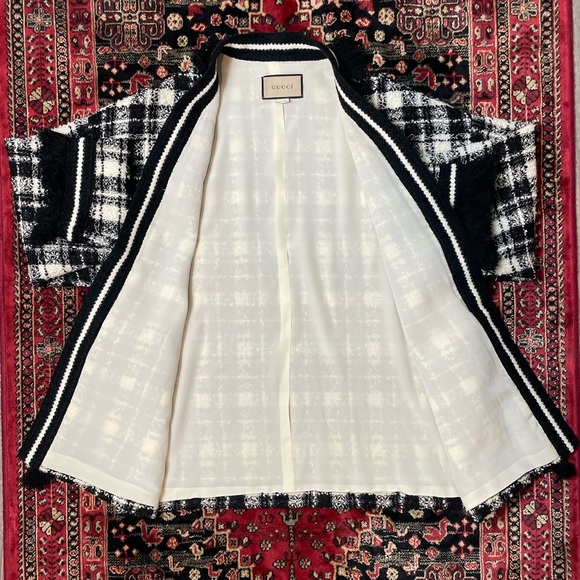 GUCCI Black Ivory Wool Boucle Tweed Jacket - Picture 13 of 13